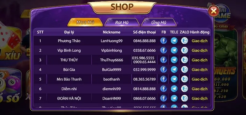 Nạp tiền vào tài khoản nổ hũ Huto nhanh chóng qua đại lý