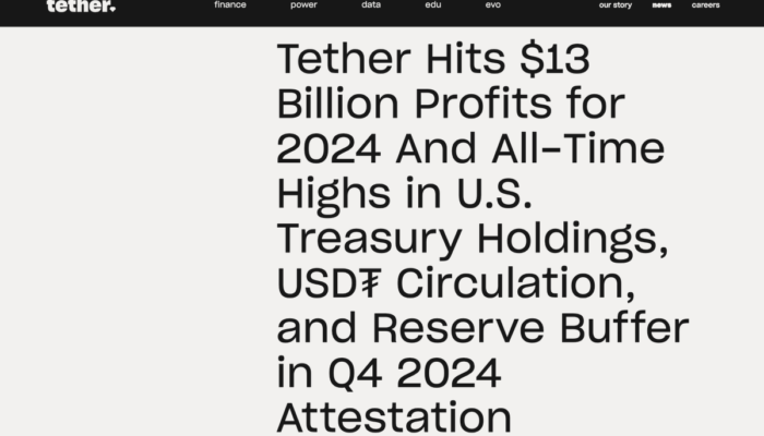 tether-reports-$13-billion-profit-for-2024,-boosts-us.-treasury-holdings-to-$113-billion-and-expands-to-el-salvador-–-“the-defiant”