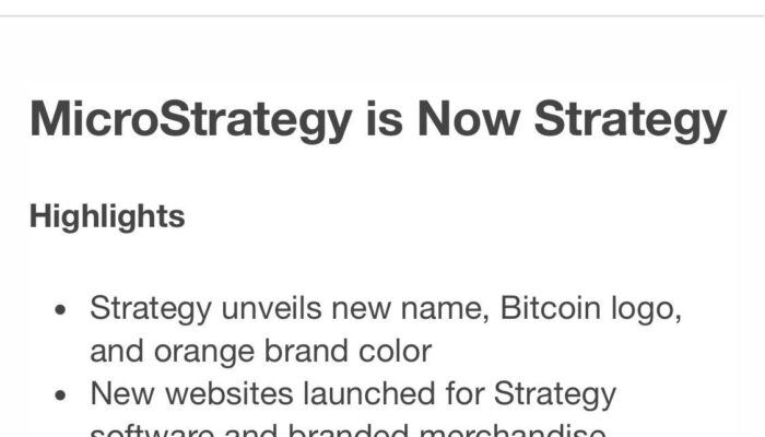 microstrategy-rebrands-to-strategy-with-new-bitcoin-logo-and-orange-color,-earnings-call-at-5-pm-est-–-“the-defiant”