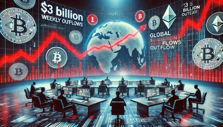 crypto-funds-face-third-consecutive-weekly-losses,-totaling-$3-billion-in-outflows